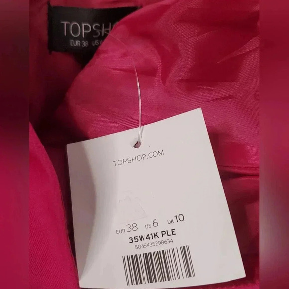 TopShop Majenta Inverted Flared Formal String Sleeveless Dress Sz 6 Nwt - Picture 5 of 9